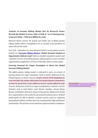 analysis of genome editing market size