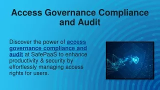 Access Governance Compliance and Audit