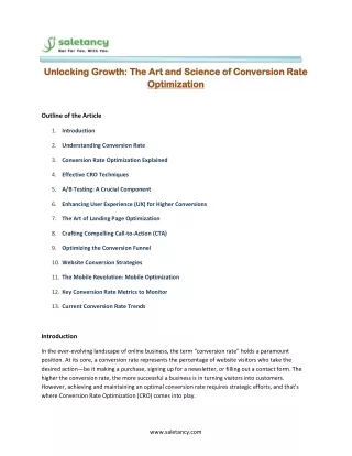 Conversion Rate Optimization-A Comprehensive Guide