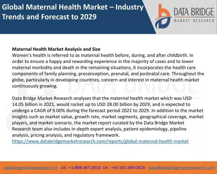 global maternal health market industry trends