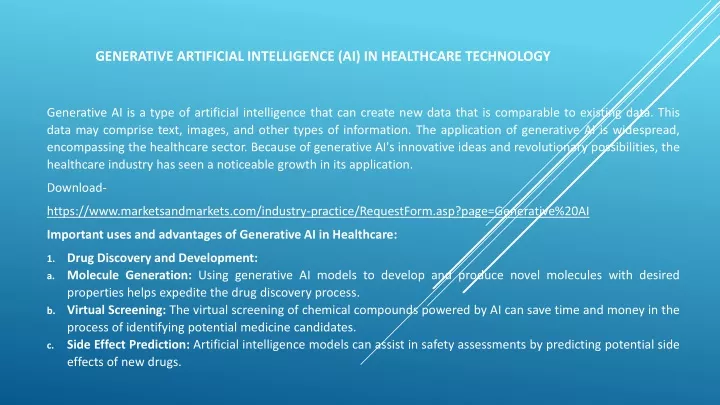 generative artificial intelligence ai in healthcare technology