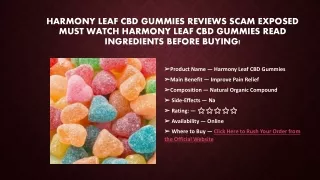 Harmony Leaf CBD Gummies Reviews