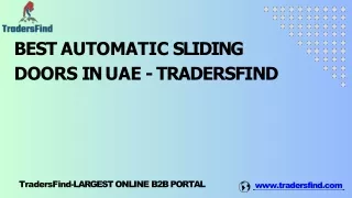 Best Automatic Sliding Doors in UAE - TradersFind