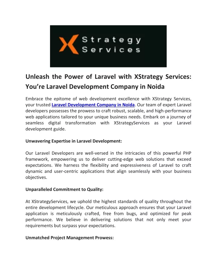 unleash the power of laravel with xstrategy