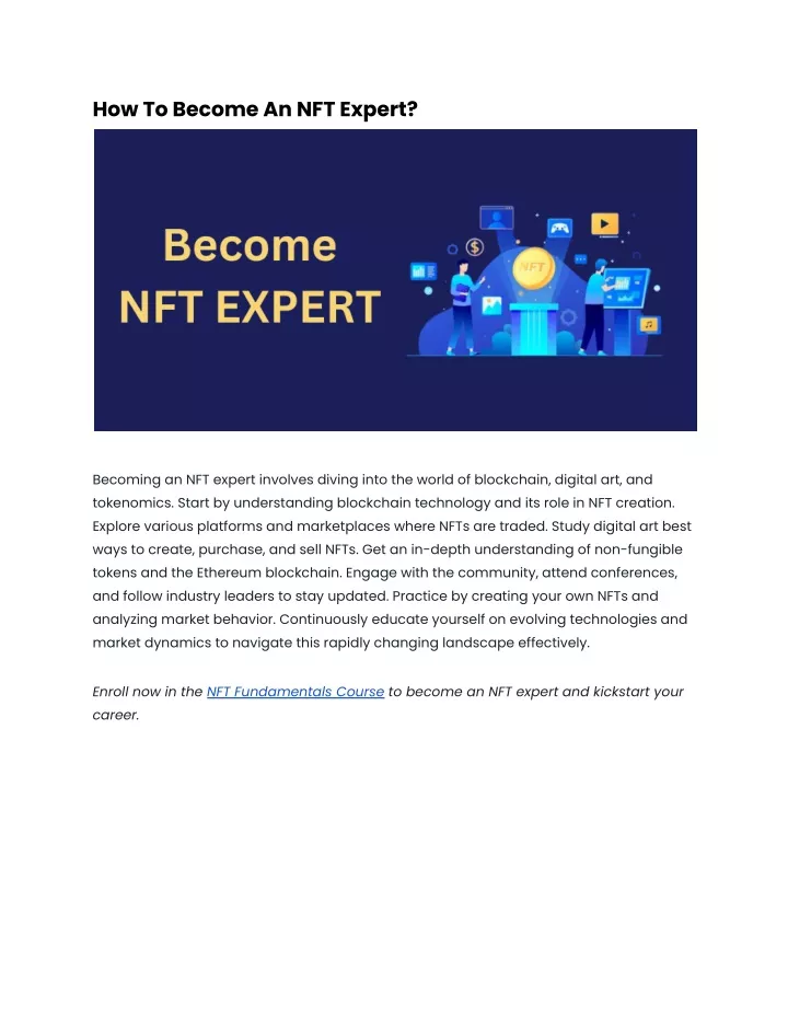 how to become an nft expert