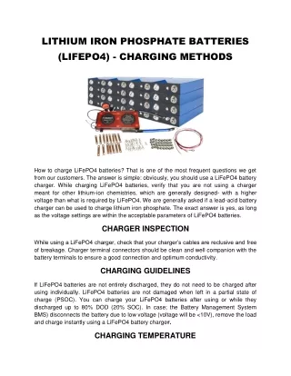 Lithium Iron Phosphate Batteries (LiFePO4) - Charging Methods