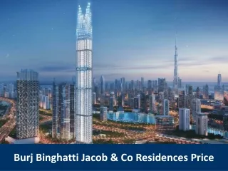 Burj Binghatti Jacob & Co Residences Price