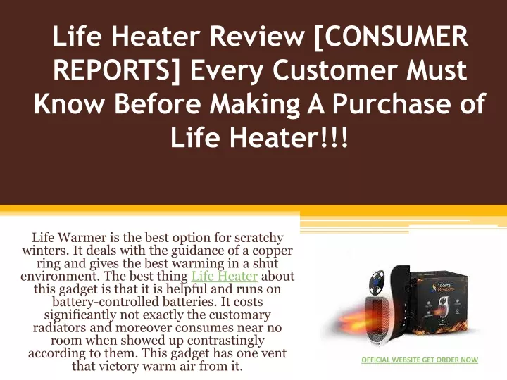life heater review consumer reports every