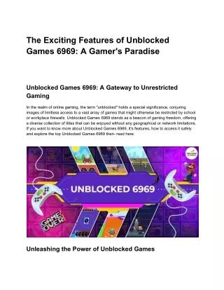 Unblocked Games 6969_ A Gamer's Paradise
