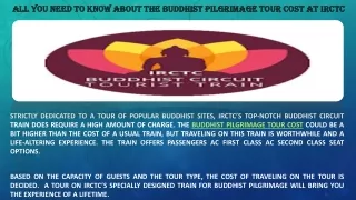 All you need to know about the Buddhist pilgrimage tour cost at IRCTC