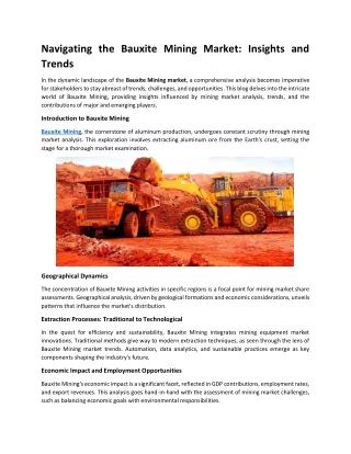 navigating the bauxite mining market insights