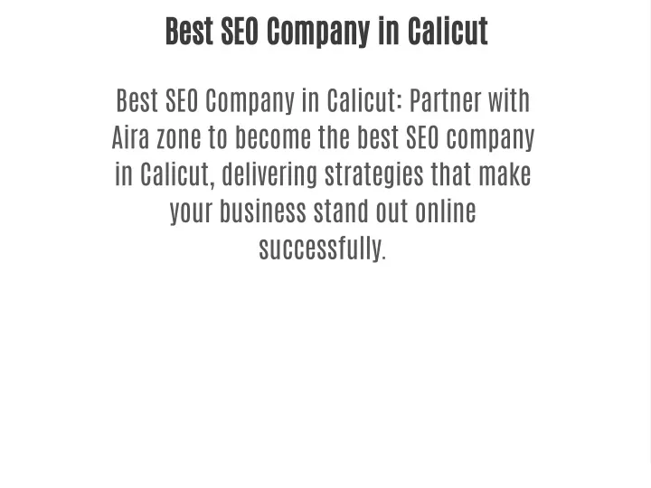 best seo company in calicut