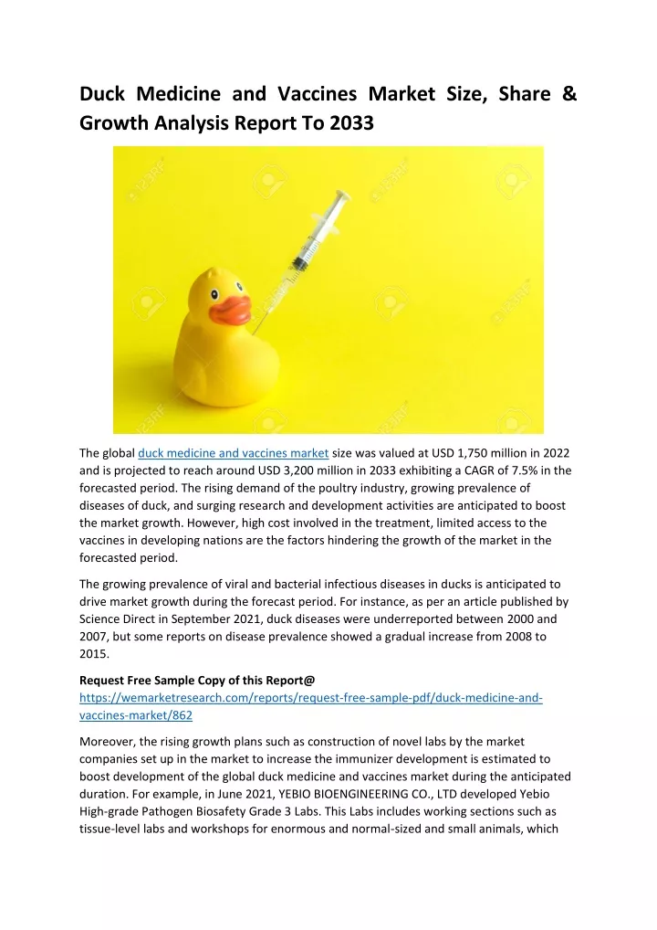 duck medicine and vaccines market size share