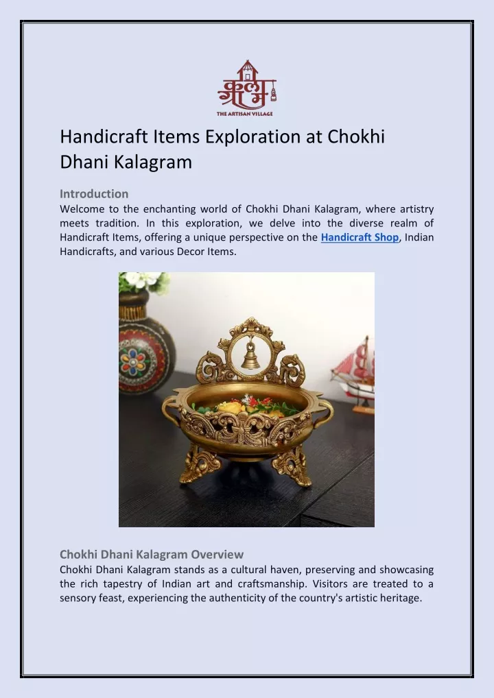 handicraft items exploration at chokhi dhani