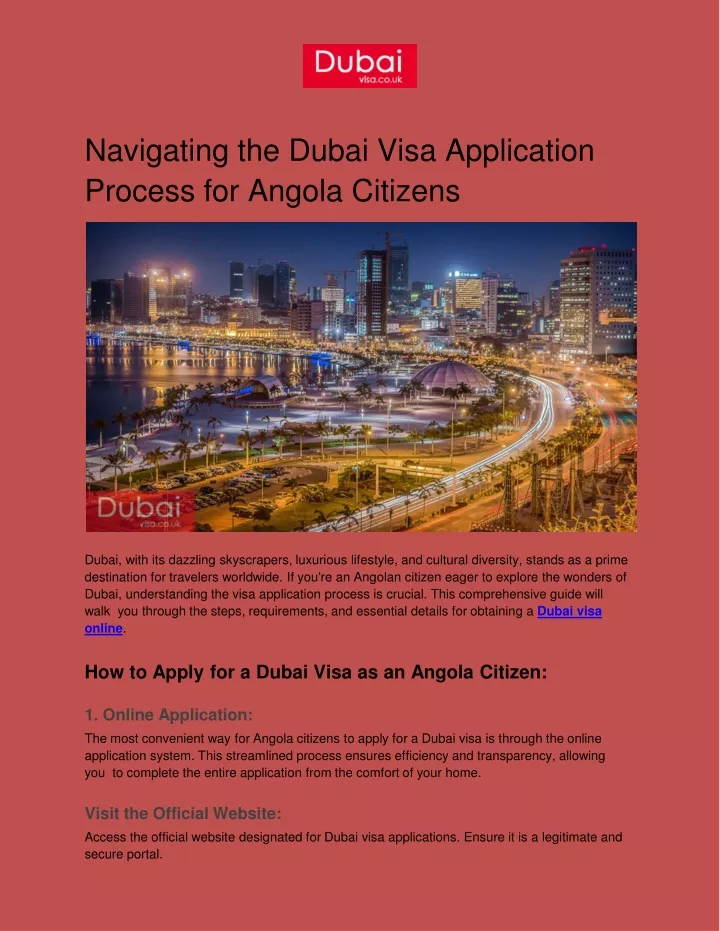 navigating the dubai visa application process for angola citizens