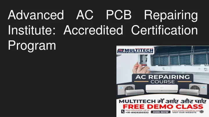advanced ac pcb repairing institute accredited certification program