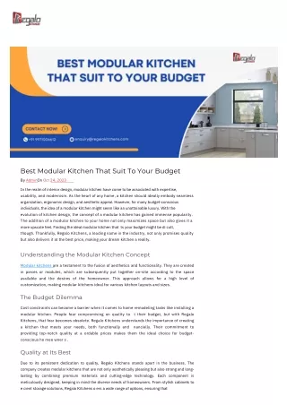 best modular kitchen that suit to your budget