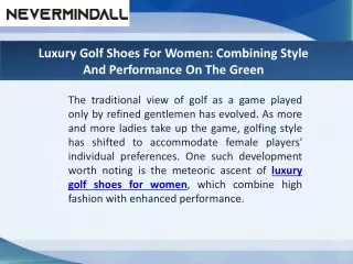 Luxury Golf Shoes For Women: Combining Style And Performance On The Green