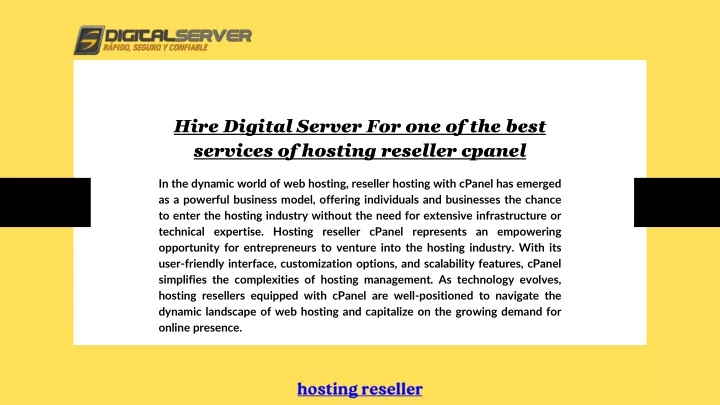 hire digital server for one of the best services