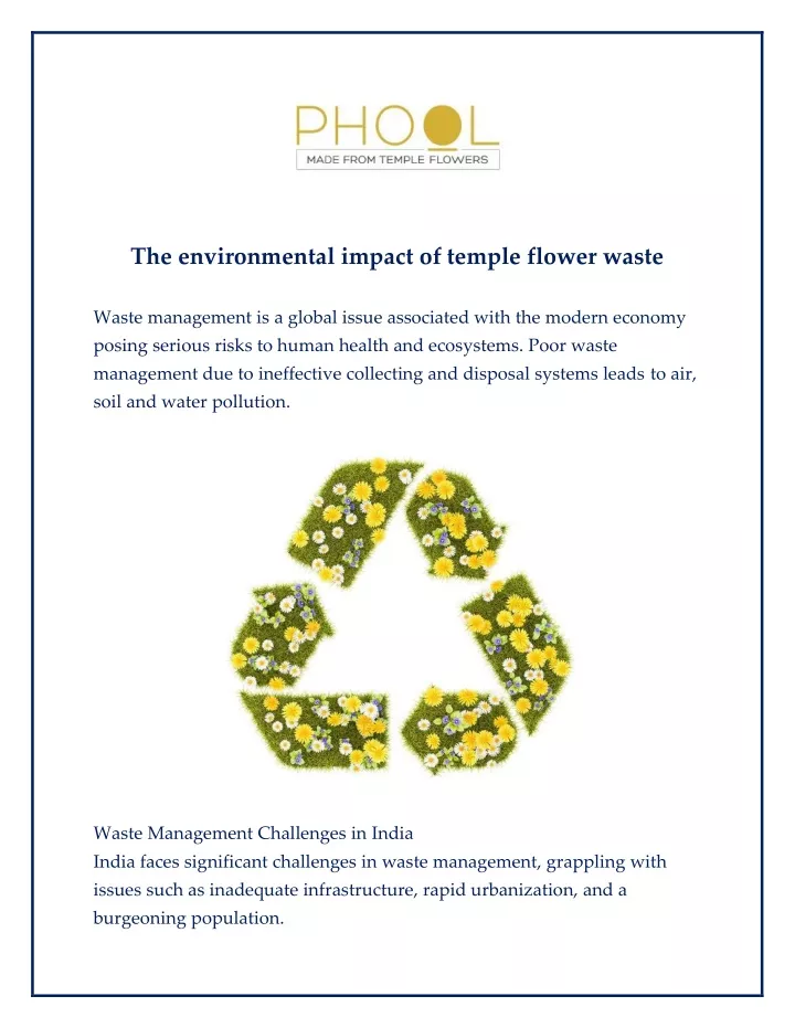 the environmental impact of temple flower waste