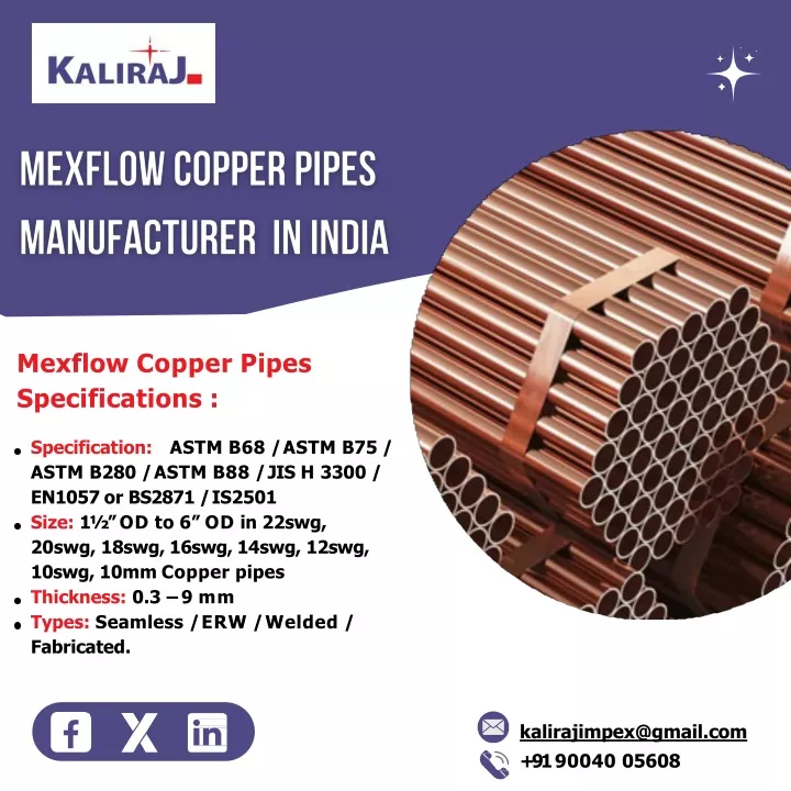 mexflow copper pipes specifications