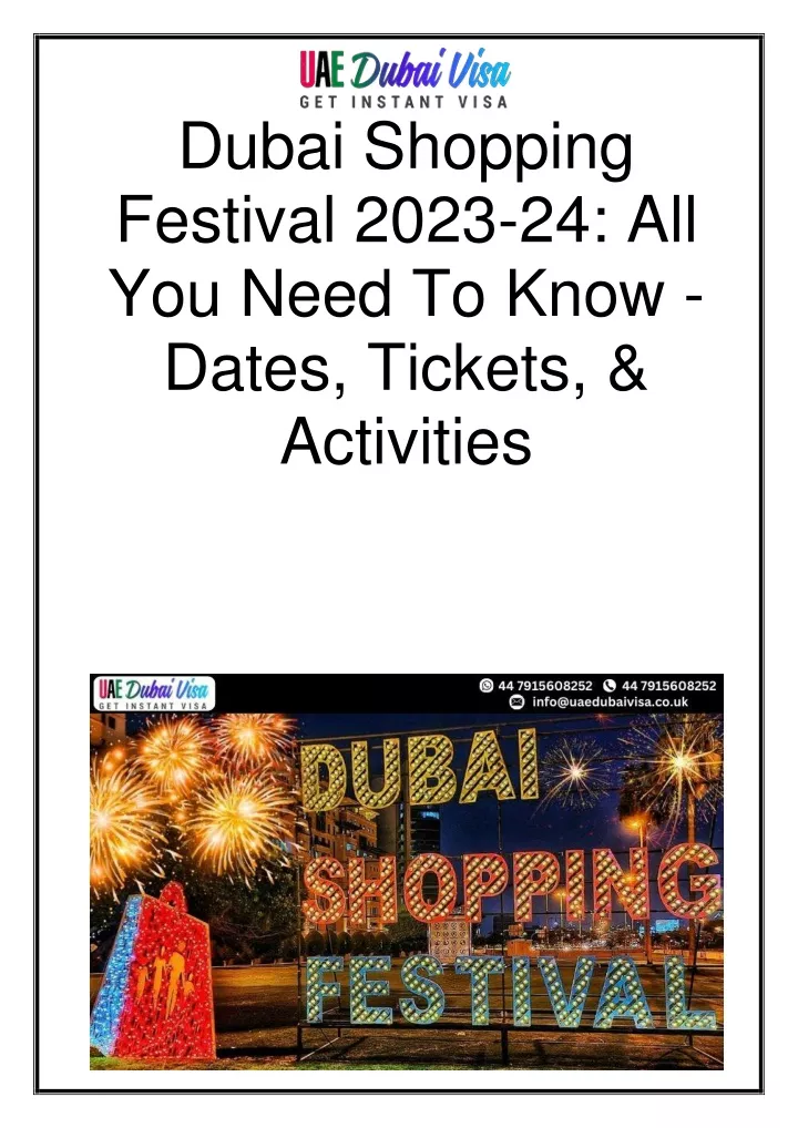 dubai shopping festival 2023 24 all you need