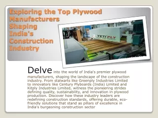 Exploring the Top Plywood Manufacturers Shaping India's Construction Industry