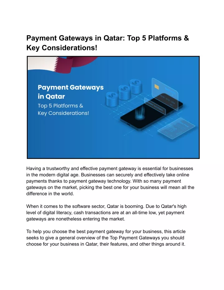 payment gateways in qatar top 5 platforms