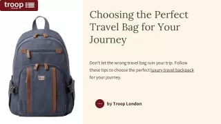 Choosing the Perfect Travel Bag for Your Journey