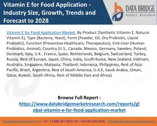vitamin e for food application industry size