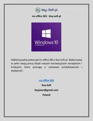 ms office 365 key soft pl