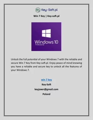 win 7 key key soft pl