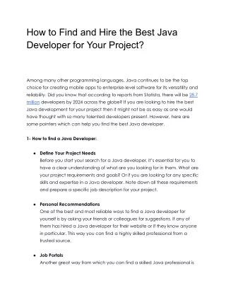 how to find and hire the best java developer