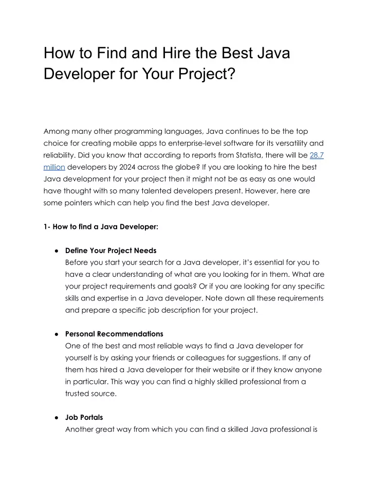 how to find and hire the best java developer