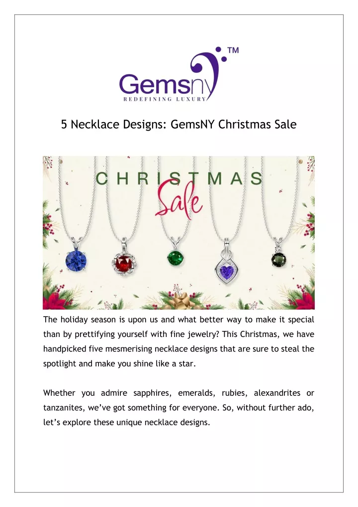 5 necklace designs gemsny christmas sale