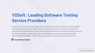 V2Soft-Leading-Software-Testing-Service-Providers