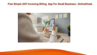 Free Simple GST Invoicing Billing  App For Small Business - OnlineKhata