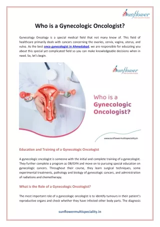 Who is a Gynecologic Oncologist?