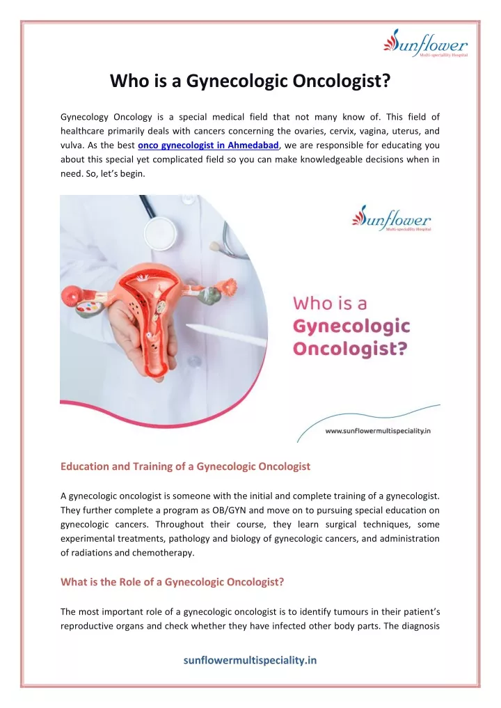 who is a gynecologic oncologist