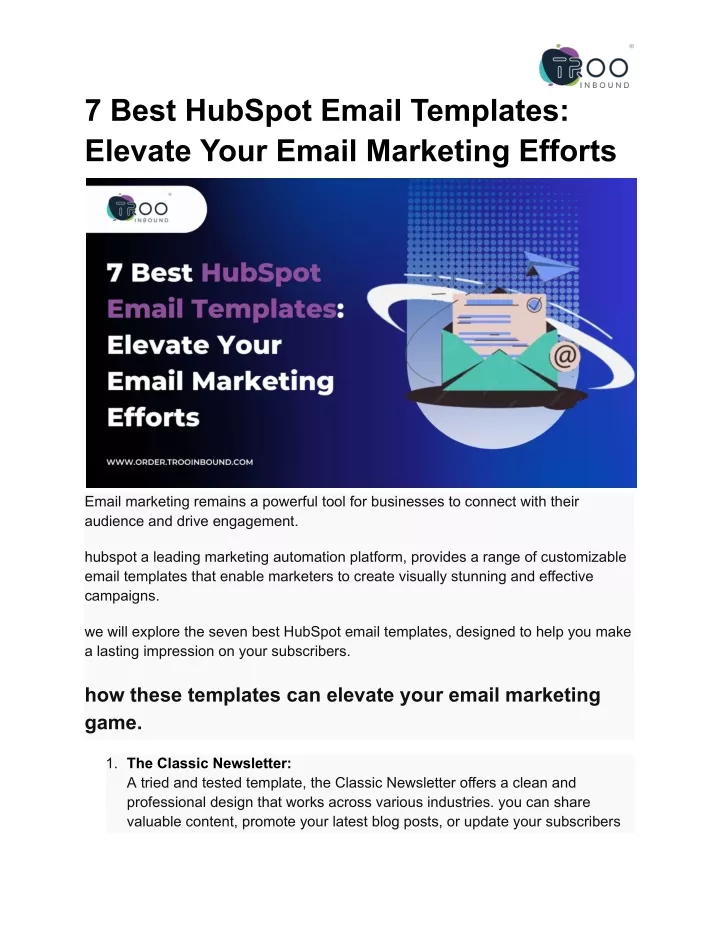 7 best hubspot email templates elevate your email