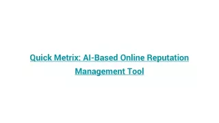 ai based online reputation management tool  (ppt)