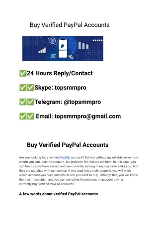 Buy Verified PayPal Accounts