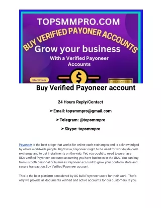 Buy Verified Payoneer account