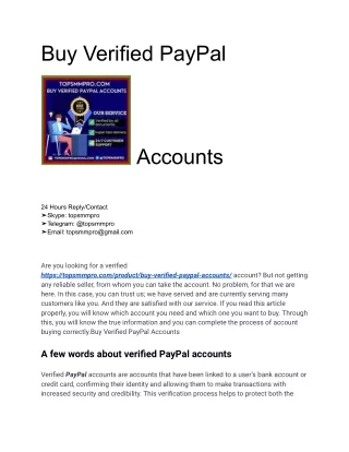 Buy Verified PayPal Accounts