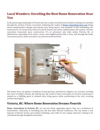 Local Wonders Unveiling the Best Home Renovation Near You