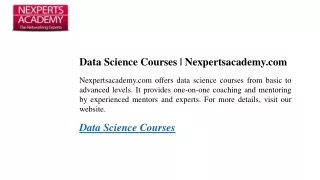 Data Science Courses Nexpertsacademy.com