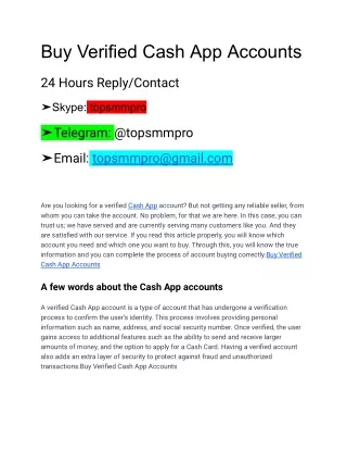 Buy Verified Cash App Accounts