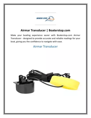Airmar Transducer  Boaterstop