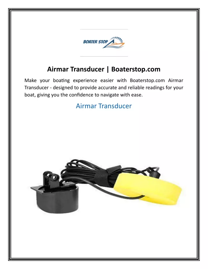 airmar transducer boaterstop com