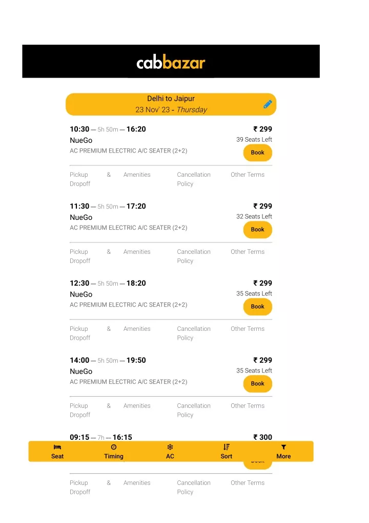 delhi to jaipur bus tickets